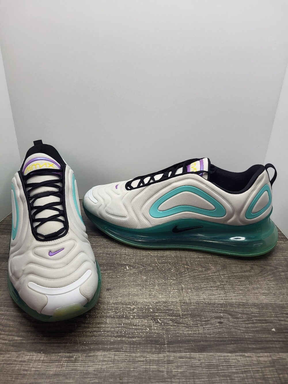 Nike Air Max 720 White Teal Purple Running Shoes AO2924-101 Mens Sz 15 Sneakers